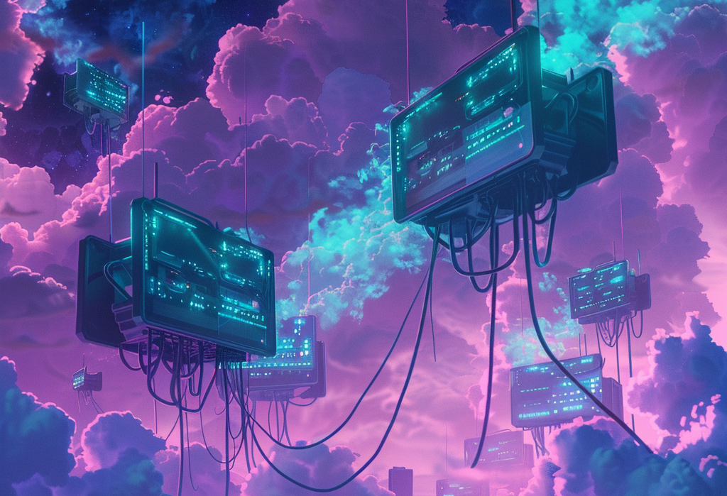 computers connected in clouds