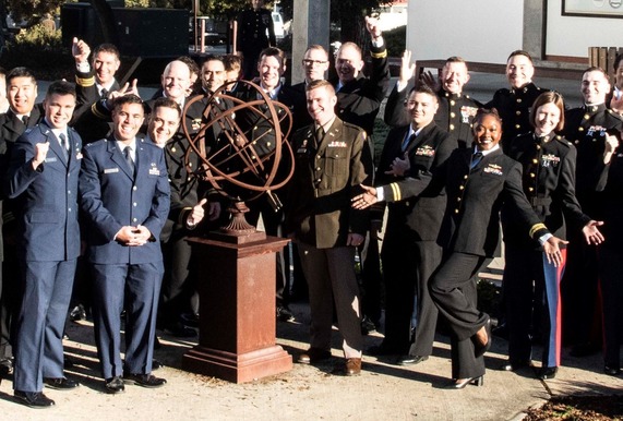 Group of graduates on the NPS campus