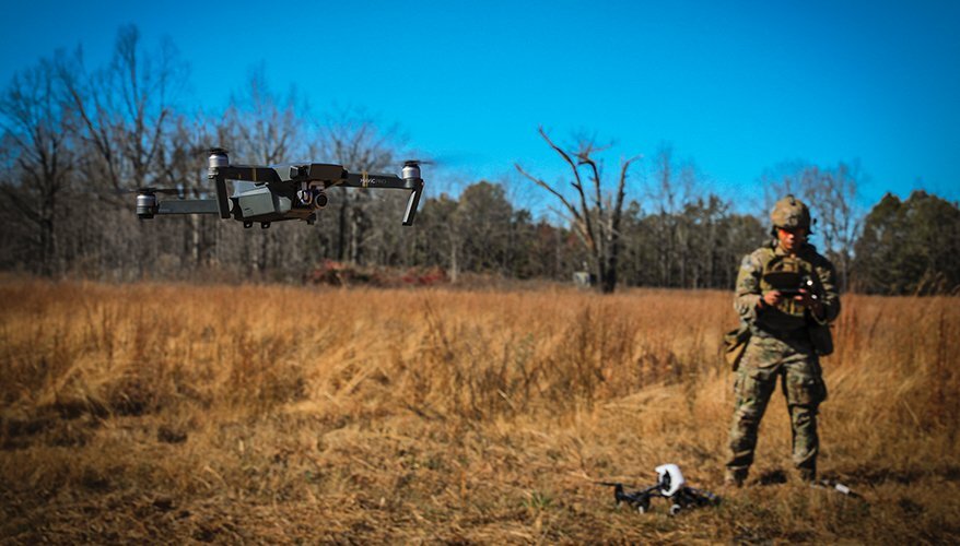 soldier operating drone