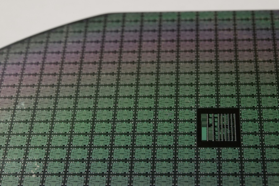a sheet of black and green microchips