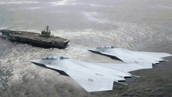 ship with two planes flying overhead