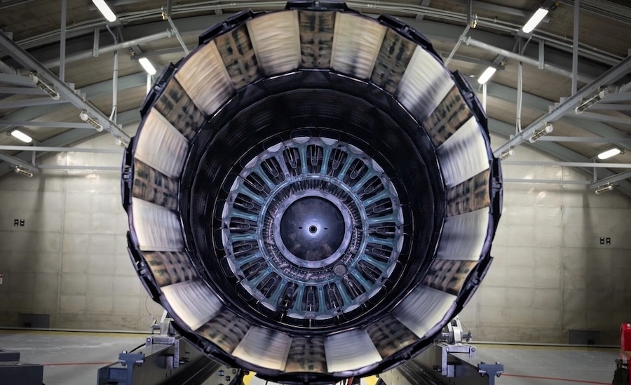 view into a jet engine exhaust