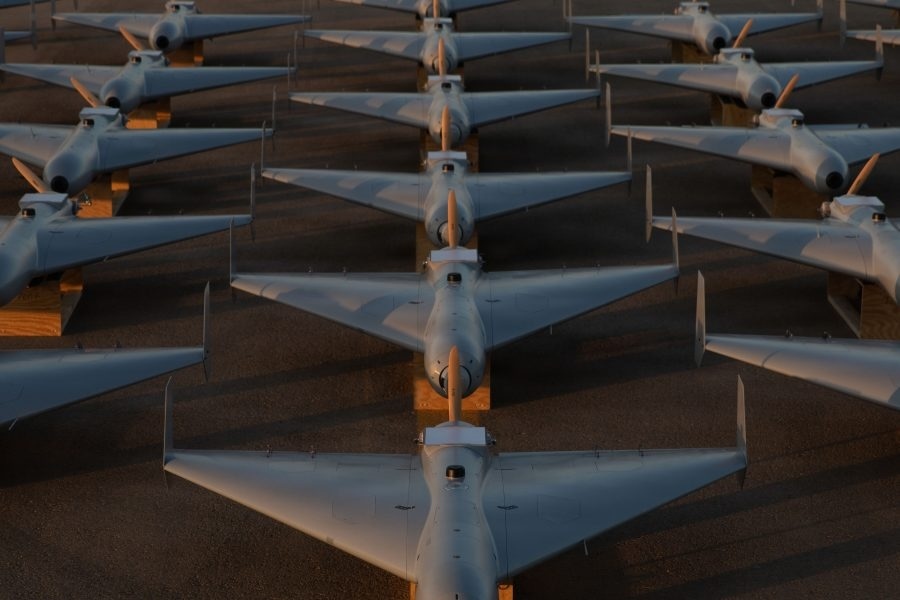 rows of drones