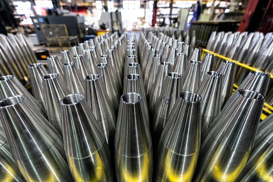 rows of artillery shells