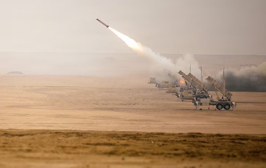 missile launching in the dessert