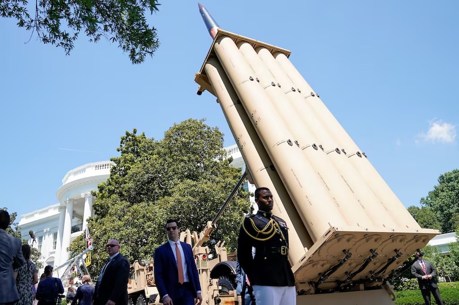 THAAD missile in front of the White House