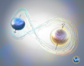 Artistic rendition of quantum entangled electrons