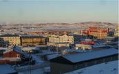 Aerial view of an arctic community