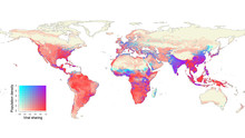 In 2070, human population centers will overlap with projected hotspots of cross-species viral transmission in wildlife.