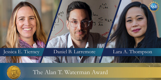 Portraits of three people and the words "The Alan T. Waterman Award"
