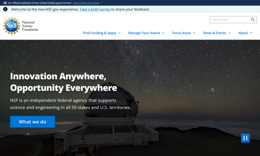 New.nsf.gov homepage