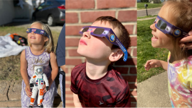 Children viewing the solar eclipse