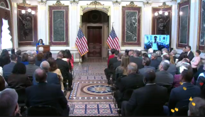 Dr. Butterfield giving remarks on behalf of Presidential Rank Awardees