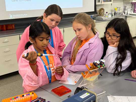 Students engaged in science at the HudsonAlpha Institute for Biotechnology