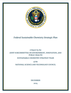 Image of the title page of the "Federal Sustainable Chemistry Strategic Plan"
