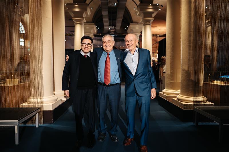 The three economic sciences laureates: Philippe Aghion, Joel Mokyr and Peter Howitt at the Nobel Prize Museum, 6 December 2025. 