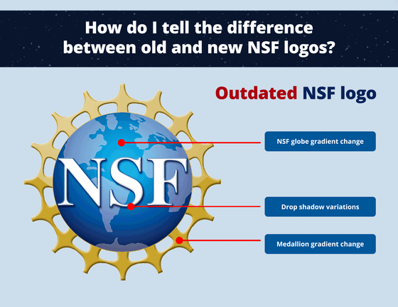 NSF Logo Comparison Outdated vs. Current