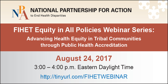 NPA FIHET webinar: Advancing Health Equity in AI/AN Communities, August 24, 3 pm ET