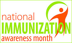 Green and orange National Immunization Awareness Month logo