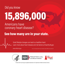 Did you know 15,896,000 Americans have coronary heart disease? Small lifestyle changes can lead to a healthier heart.