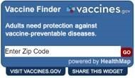 Vaccines.gov Vaccine Finder widget