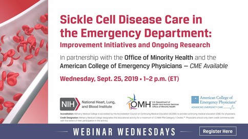 SCD Care in the Emergency Department, Sep 25, 1 pm ET. 
