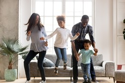 African American Family Dancing