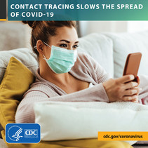 Contact tracing slows the spread of COVID-19. HHS CDC. cdc.gov/coronavirus
