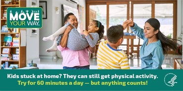 Move Your Way campaign family doing physical activity at home