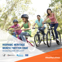 Hispanic Heritage Month 2020 Twitter Chat, October 8, 2 pm EST, #HealthyLatinos