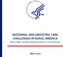 Cover detail for the Maternal and Obstetric Care Challenges in Rural America policy brief