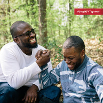 #StopHIVTogether. Image shows two Black men.