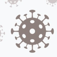 Stylized illustration of the COVID-19 virus