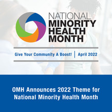 OMH Announces 2022 Theme for National Minority Health Month: Give Your Community a Boost! April 2022