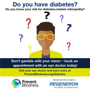 Do you have diabetes? Don't gamble with your vision: book an appointment with your eye doctor today! 