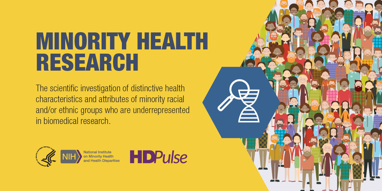 Minority Health Research. The investigation of health characteristics and attributes of minority groups underrepresented in biomedical research. 