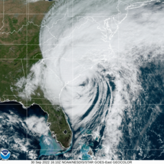 NOAA satellite image of Hurricane Ian