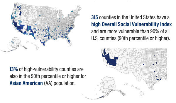 Asian Americans, Native Hawaiian, and Pacific Islanders in High-Vulnerability Counties Infographic