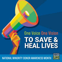 National Minority Donor Awareness Month Graphic