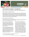 Tips for Survivors of a Disaster or Traumatic Event