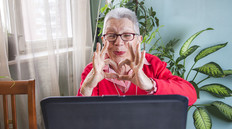 grandma at computer