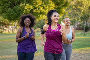 Group of young women jogging 
