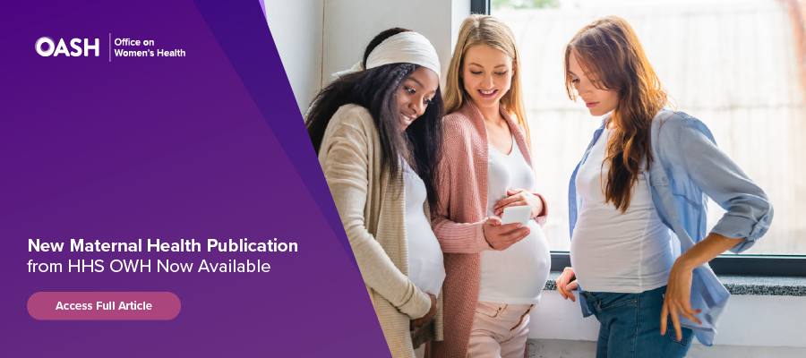 3 pregnant women. Text, "New Publication. Mortality-Weighted Severe Maternal Morbidity: A Novel Approach to Assessing Maternal Health Outcomes."