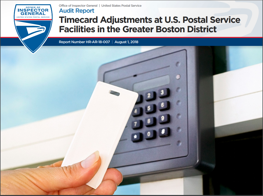 Timecard Adjustments at U.S. Postal Service Facilities in the Greater Boston District