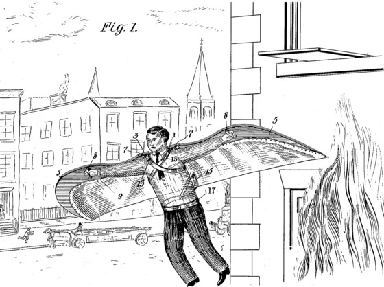 Patent for winged suit to escape building