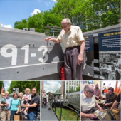 WWII veteran visiting the Higgins Boat. 