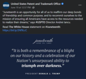 White House Juneteenth message image quote