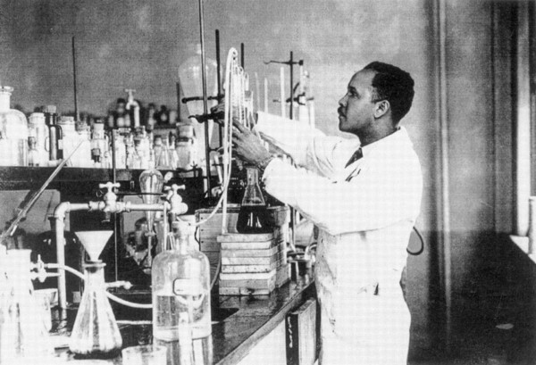 Percy Julian in his lab