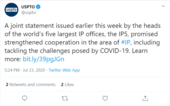 Tweet: A joint statement issued earlier this week by the heads of the world’s five largest IP offices