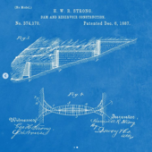 Instagram post: Patent art for dam and reservoir construction.